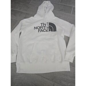 The North Face Womens Pullover Hoodie Medium White Logo Graphic‎ Casual